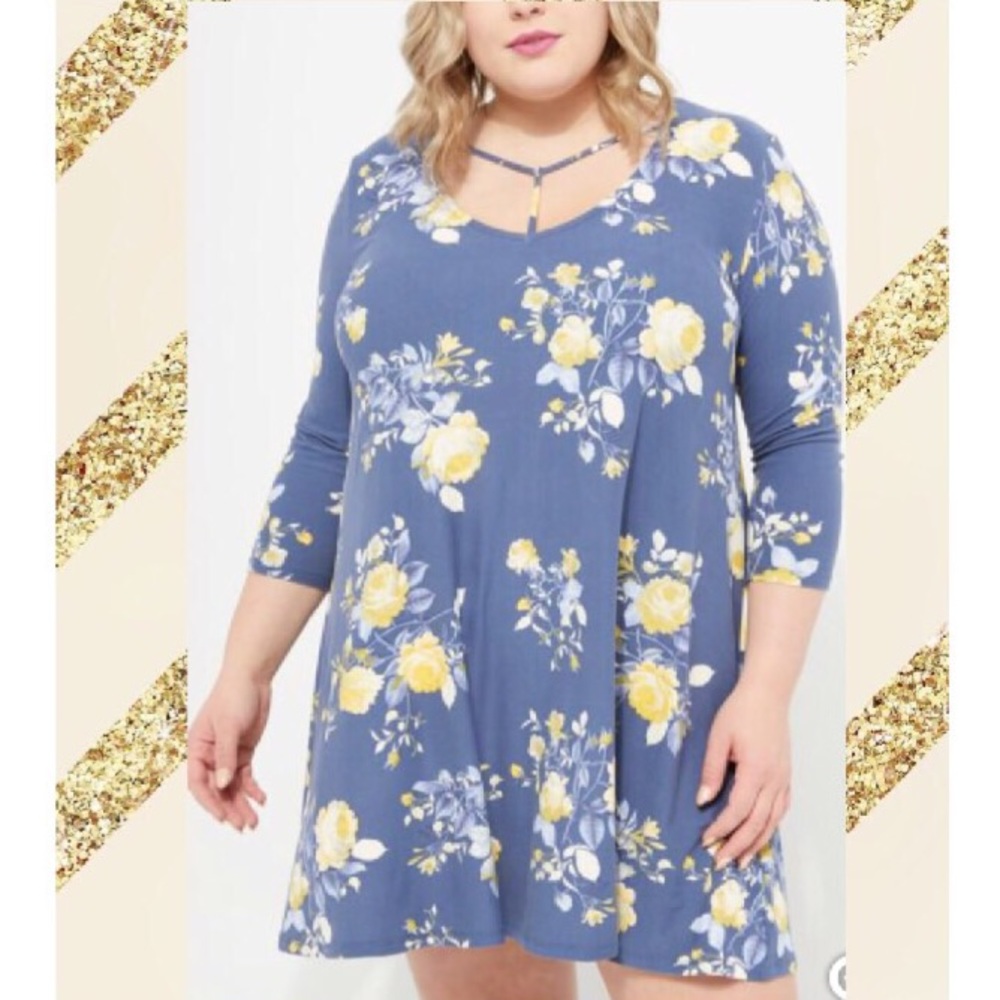 Floral print swing dress